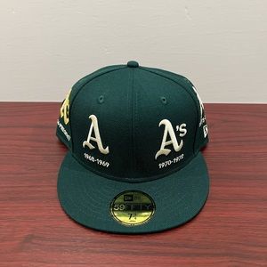 New Era, 59Fifty Fitted Hat, Logo Progression, Oakland Athletics